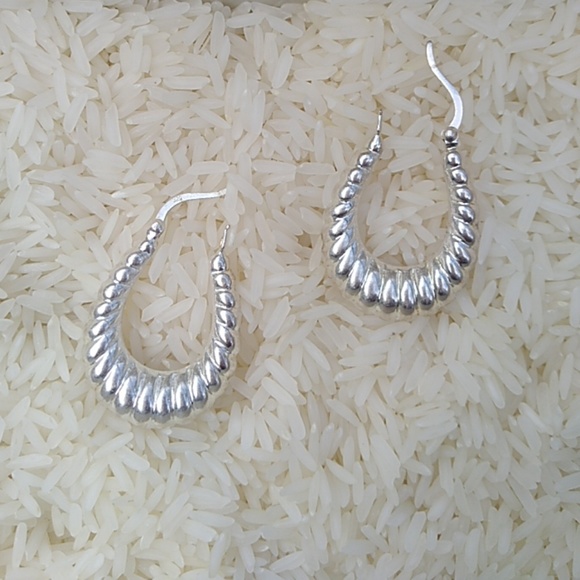 Stunning double sided hoops sterling silver cz - Picture 2 of 3